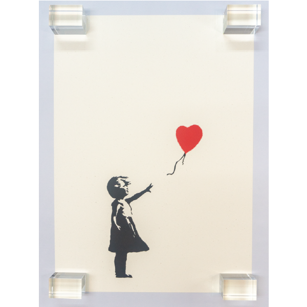 【プレミア仕様】アンティーク額 バンクシー 複製画 愛はごみ箱の中に（風船と少女）Girl with Balloon BYR